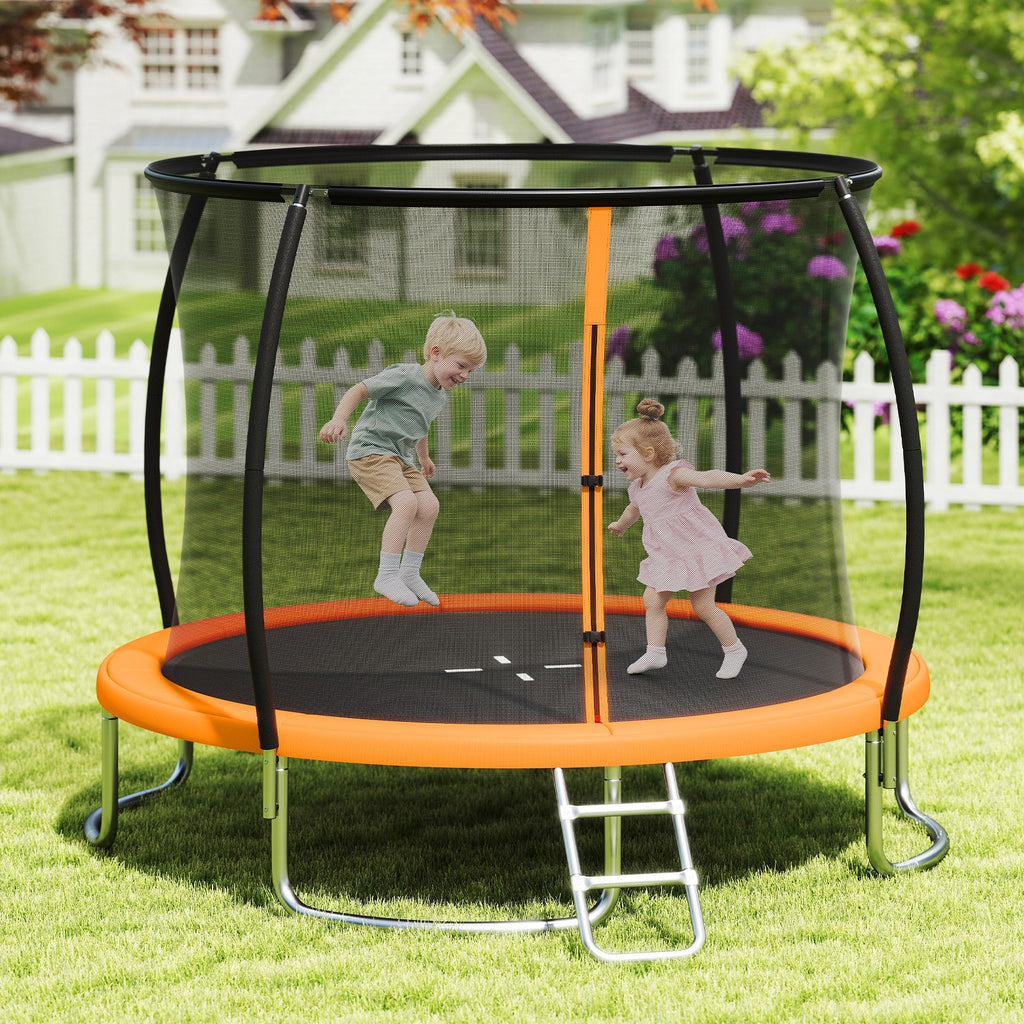 10FT Outdoor Trampoline Heavy-Duty Recreational Trampoline with Safety Enclosure Net