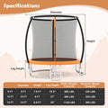 10FT Outdoor Trampoline Heavy-Duty Recreational Trampoline with Safety Enclosure Net