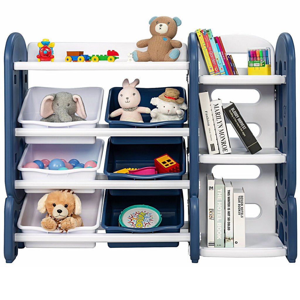 Kids Toy Storage Organizer with Bins and Multi-Layer Shelf for Bedroom Playroom