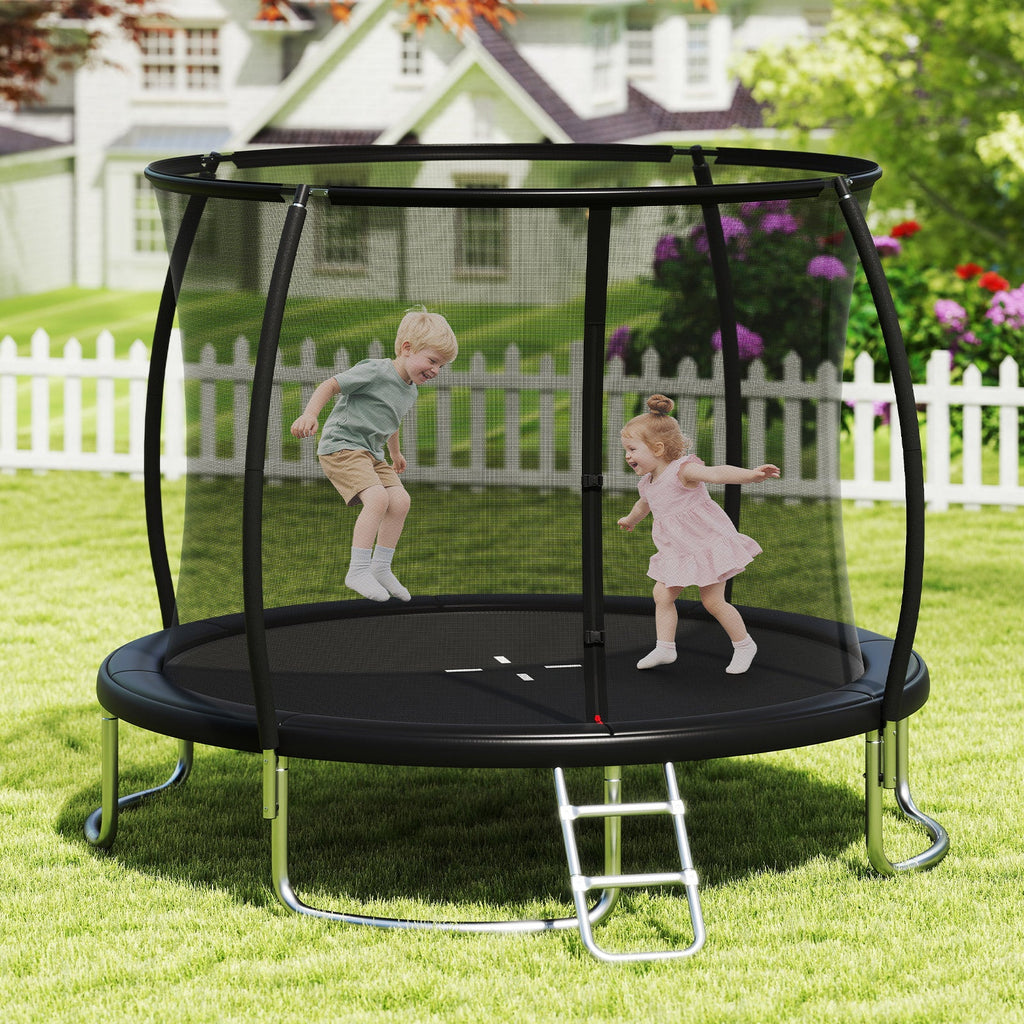 12FT Outdoor Trampoline Heavy-Duty Recreational Trampoline with Safety Enclosure Net