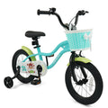 12/14/16 Inch Kids Bike with Training Wheels and Basket Green Color