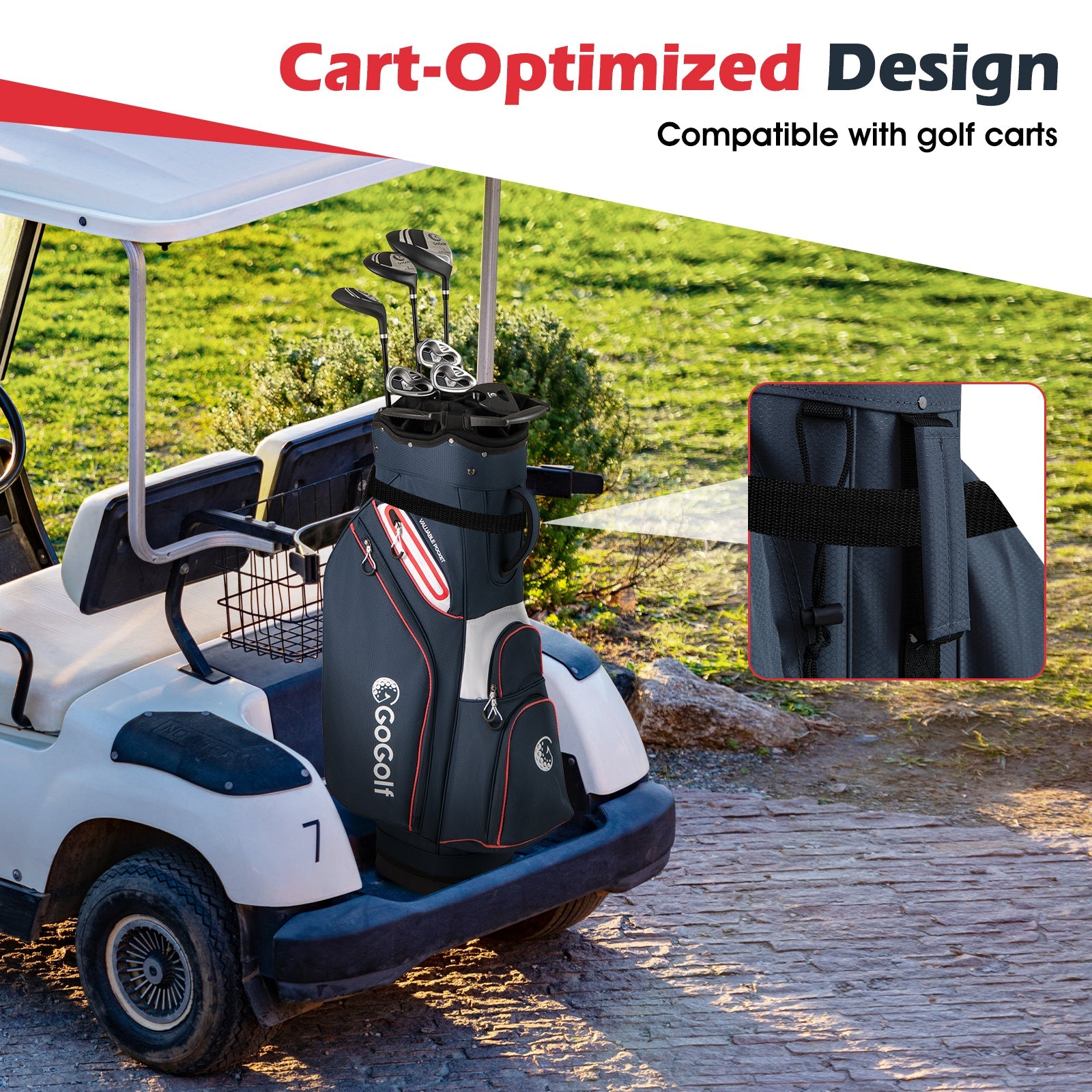 Golf Cart Bag Lightweight Portable Golf Club Organizer Bag