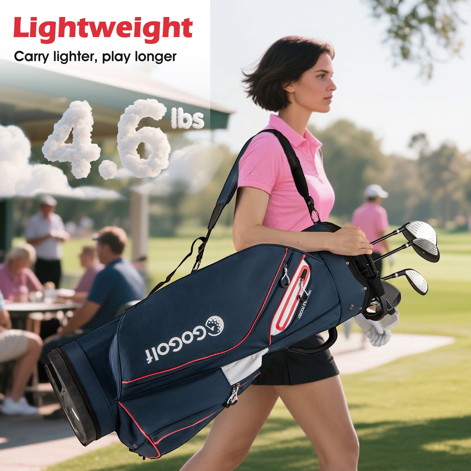 Golf Cart Bag Lightweight Portable Golf Club Organizer Bag