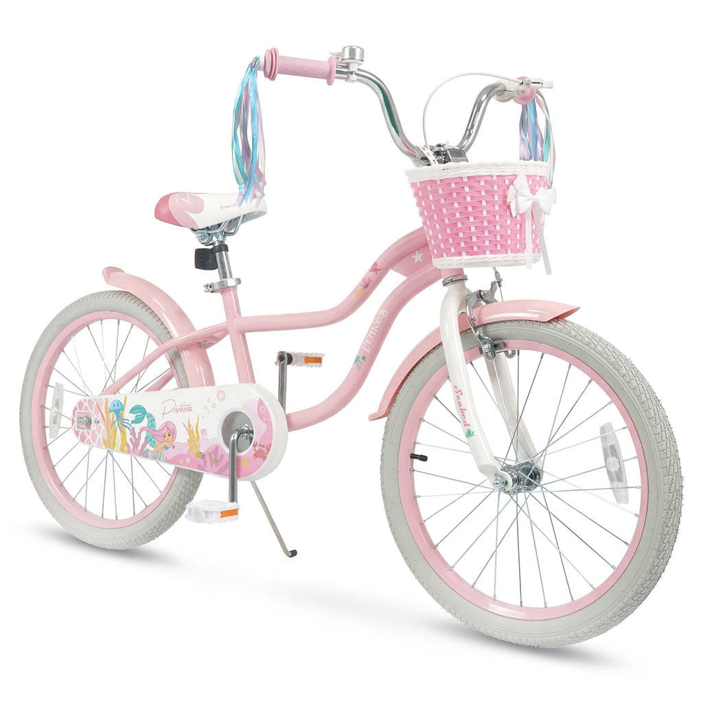 18-Inch Kids Bike Adjustable with Basket and Streamers Pink