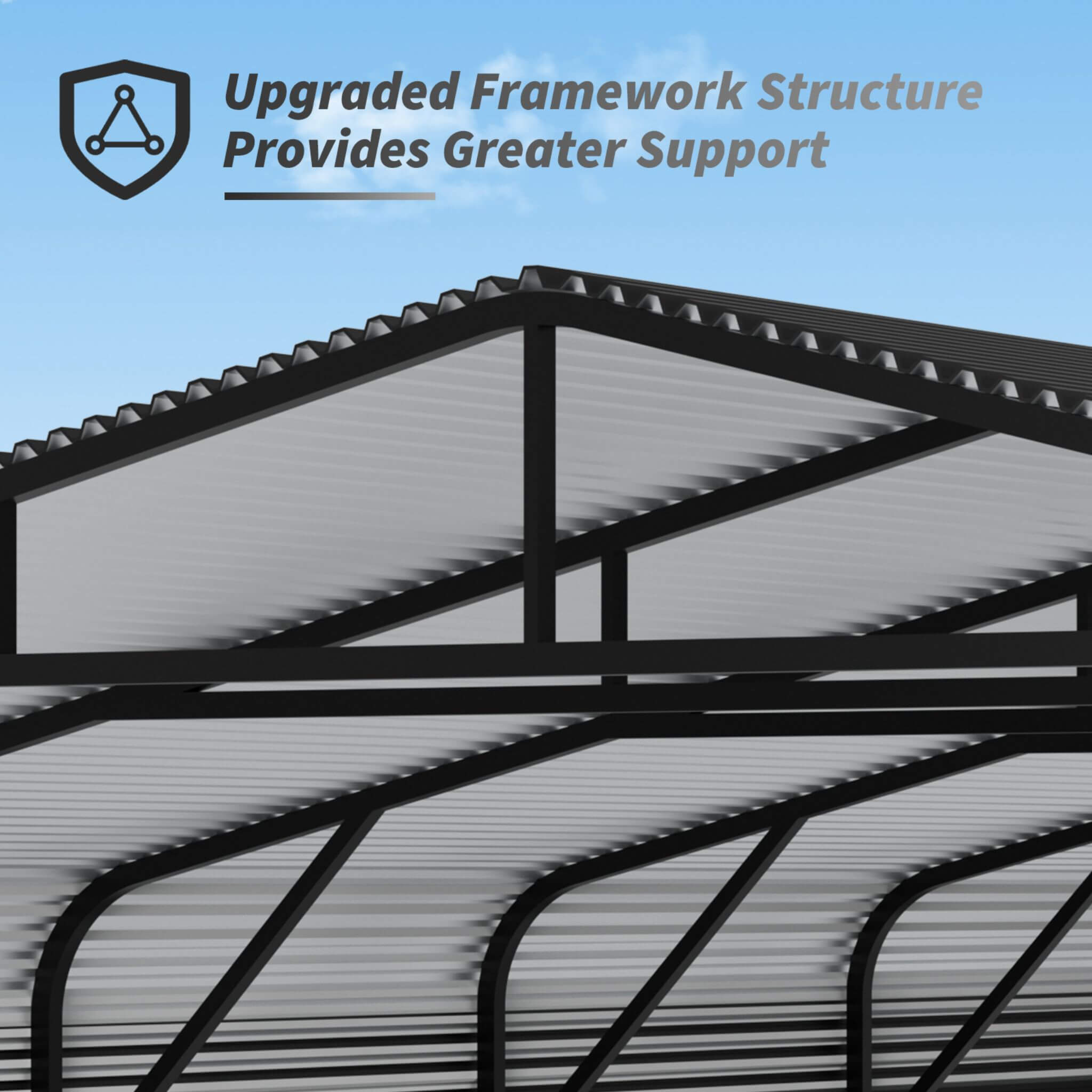 [20X30FT] Alora Heavy-Duty Wind-Resistant Steel Roof Carport With Triangular Frame (SAK94812)