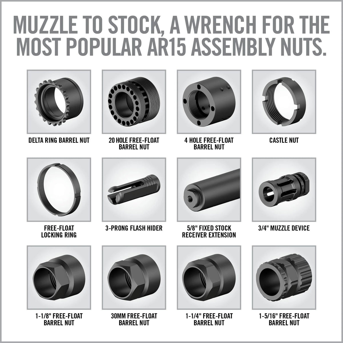 Master-Fit 13-Piece AR15 Crowfoot Wrench Set