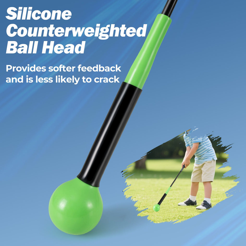 31.5 Inch Golf Swing Trainer Aid with Weighted Head for Grip Rhythm Balance
