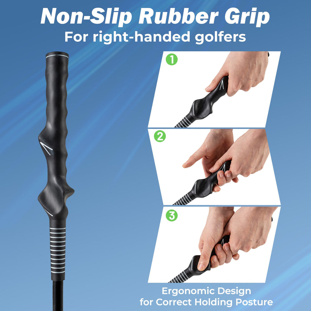 40 Inch Golf Swing Trainer Aid with Weighted Head for Grip Rhythm Balance