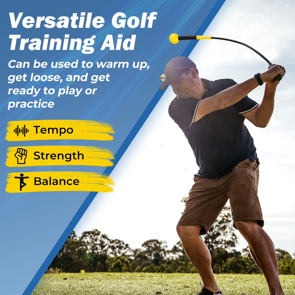 40 Inch Golf Swing Trainer Aid with Weighted Head for Grip Rhythm Balance