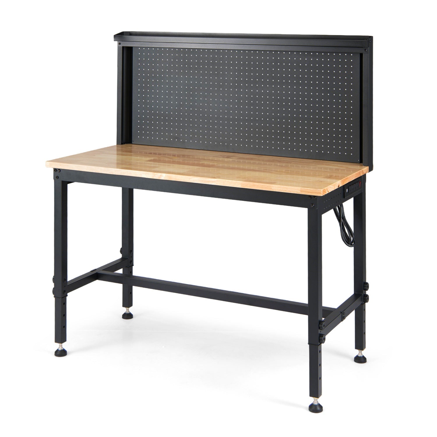 48 Inch Heavy Duty Workbench with AC/USB Outlets and Pegboard-Natural