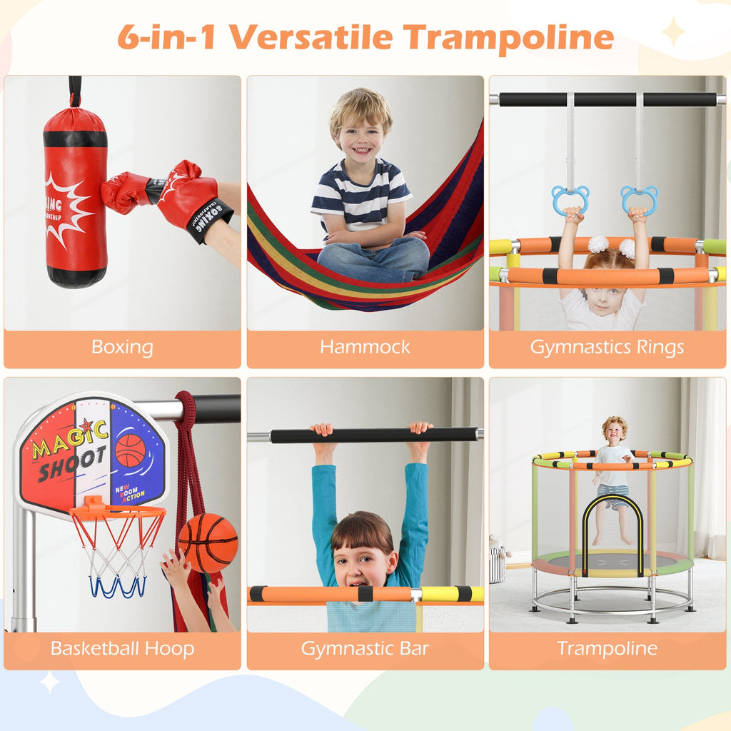 55" Kids Trampoline Gift for for 3-6 Years Old Boys and Girls