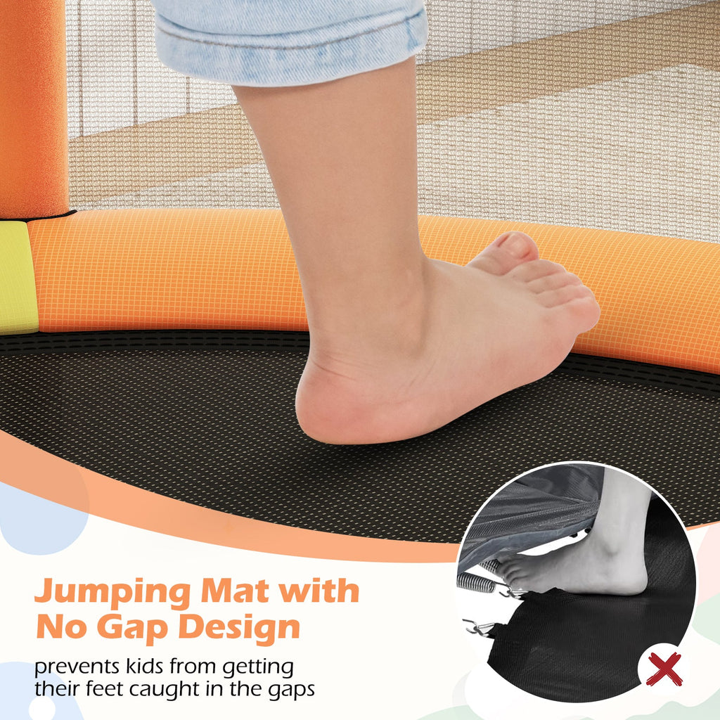 55" Kids Trampoline Gift for for 3-6 Years Old Boys and Girls