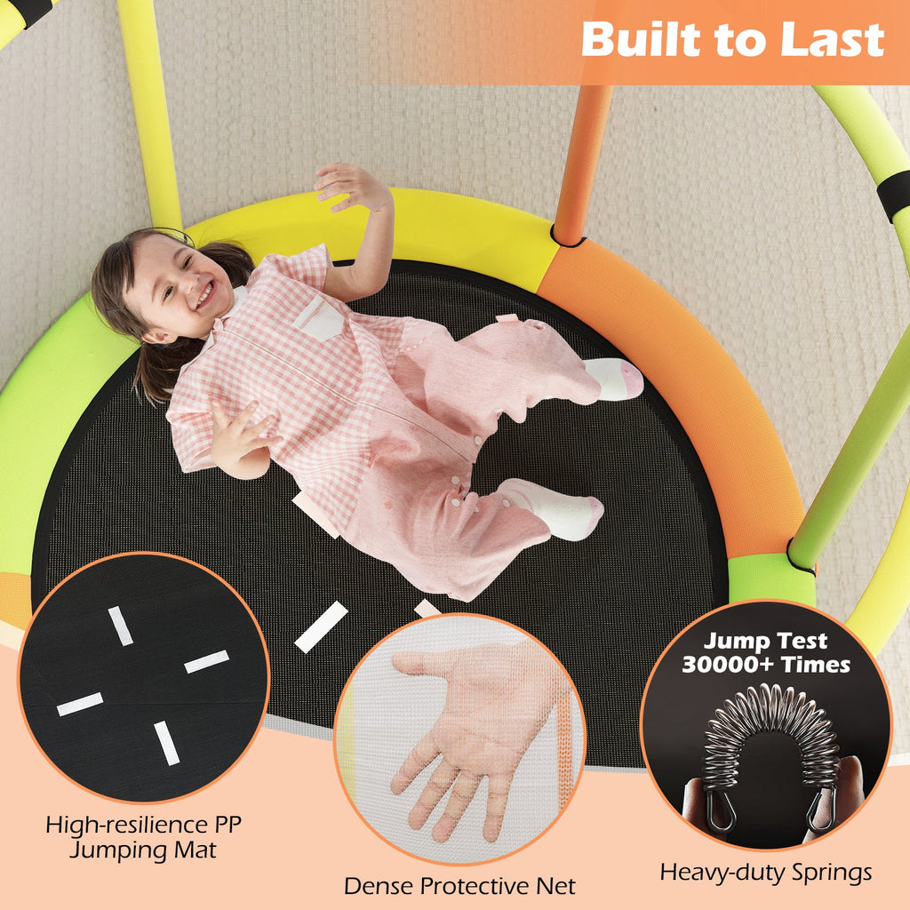 55" Kids Trampoline Gift for for 3-6 Years Old Boys and Girls