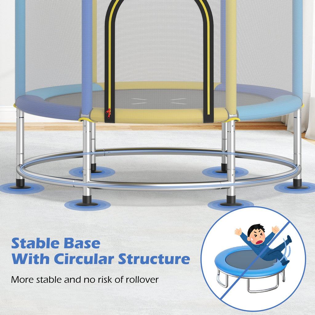 55" Kids Trampoline Gift for for 3-6 Years Old Boys and Girls