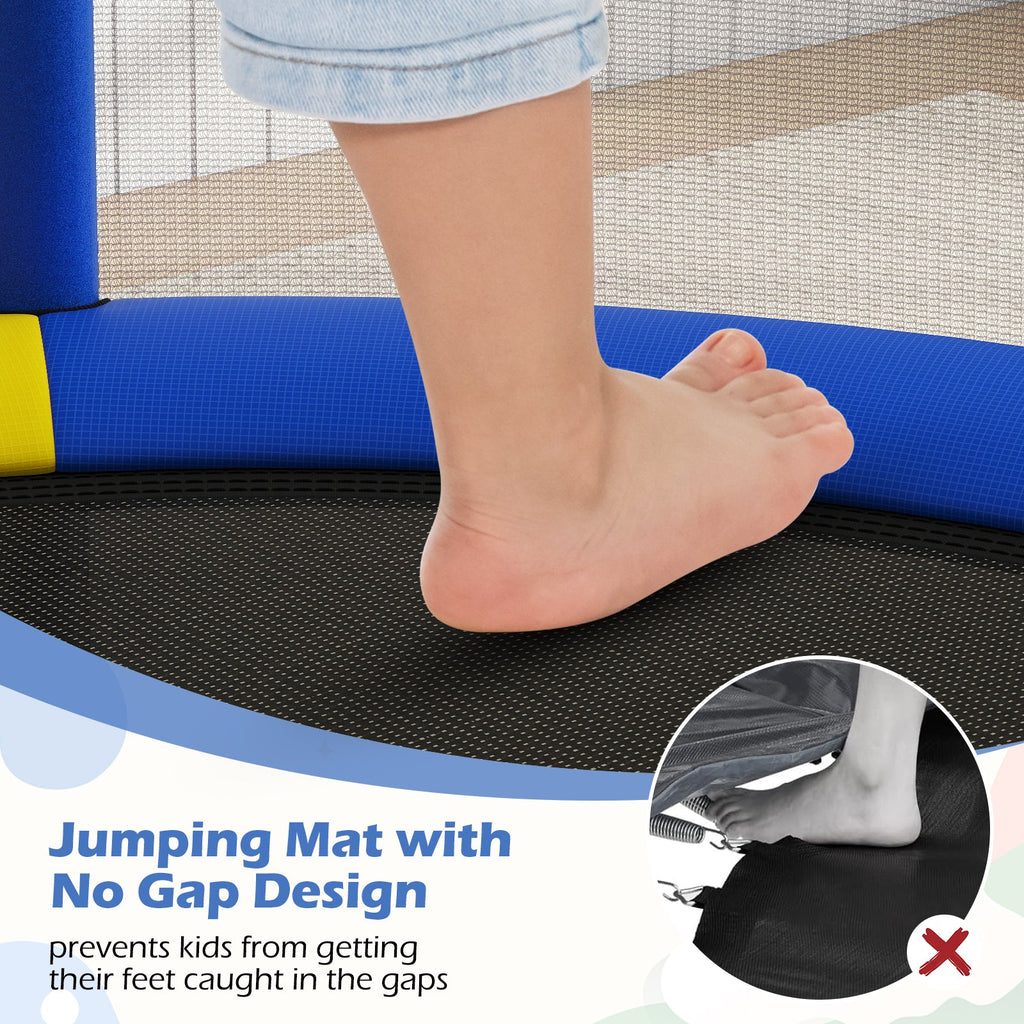 55" Kids Trampoline Gift for for 3-6 Years Old Boys and Girls