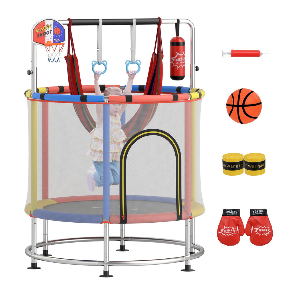 55" Kids Trampoline Gift for for 3-6 Years Old Boys and Girls