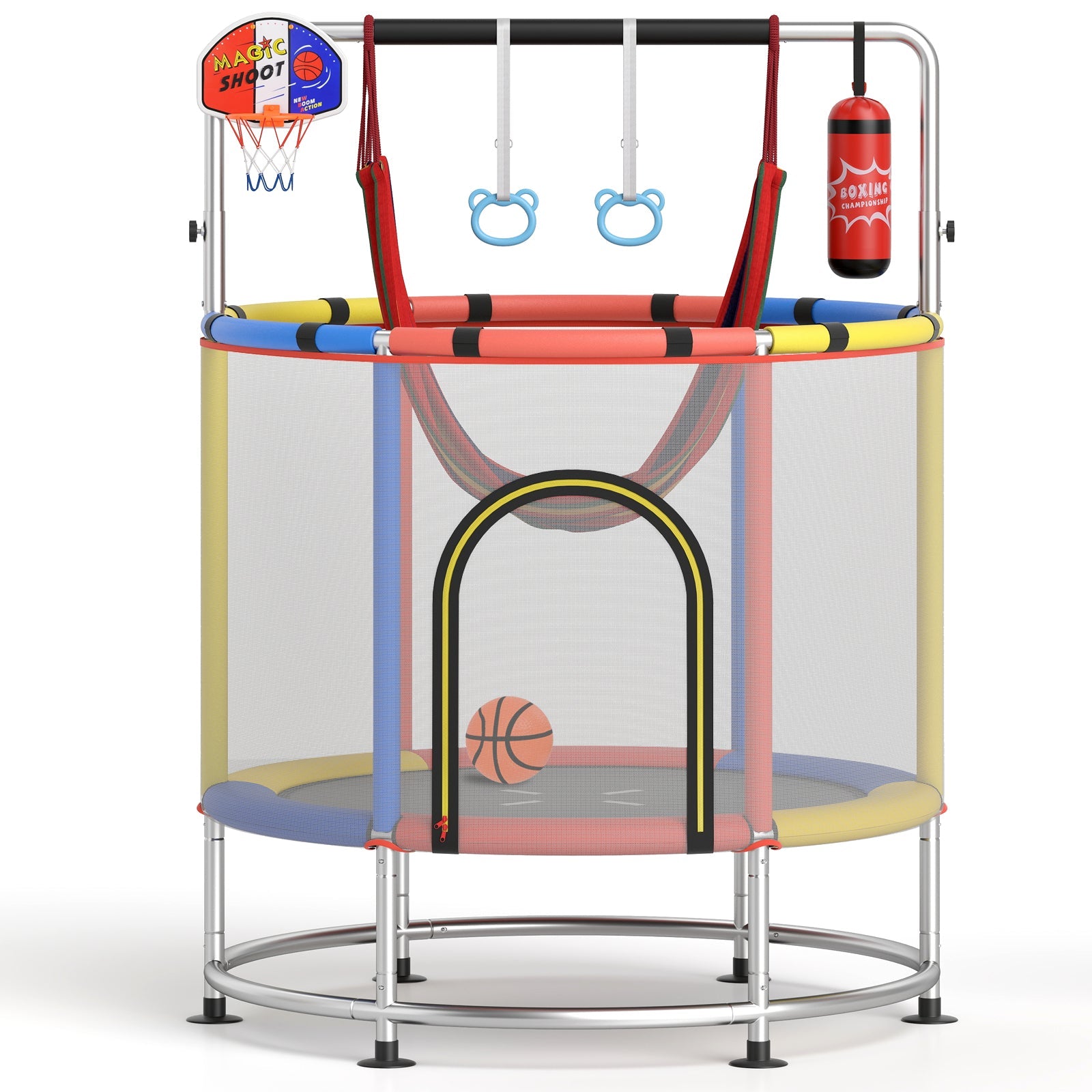 55" Kids Trampoline Gift for for 3-6 Years Old Boys and Girls
