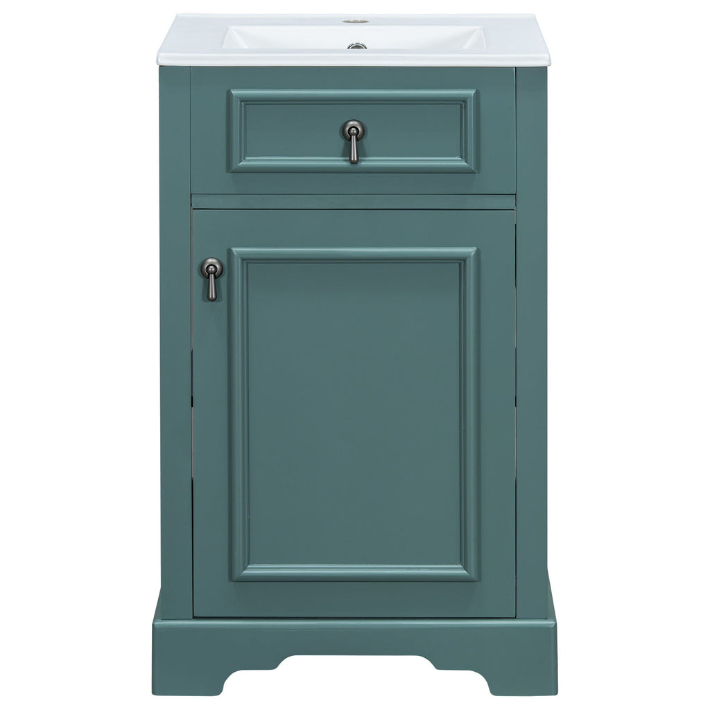 Elegant Bathroom Vanity With Ceramic Sink, Soft Close Door, Adjustable Shelf