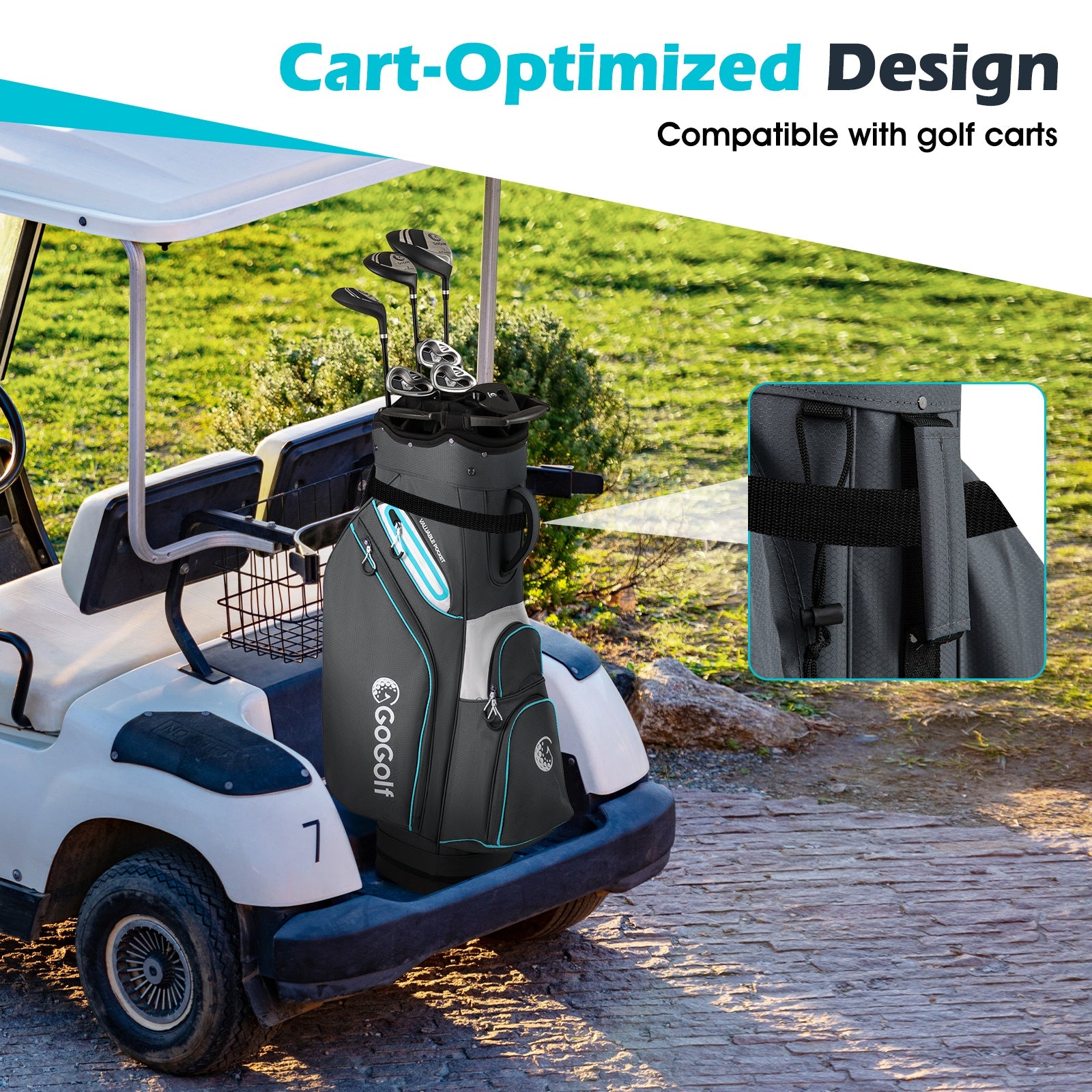 Golf Cart Bag Lightweight Portable Golf Club Organizer Bag