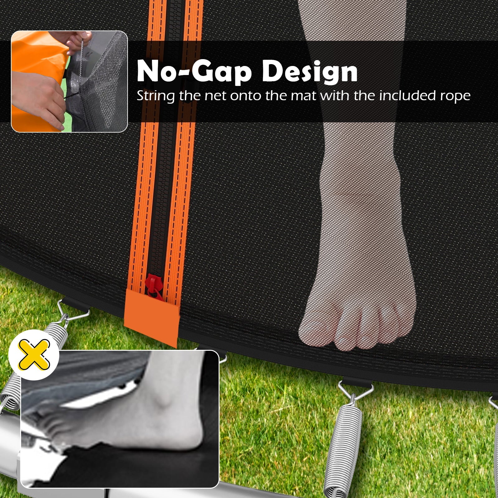 8FT Outdoor Heavy-Duty Recreational Trampoline