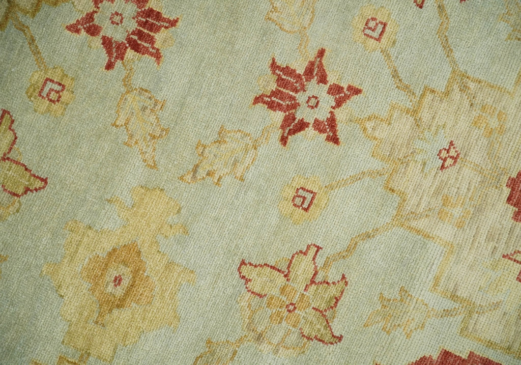 8x10 Fine Hand Knotted Beige and Rust Traditional Vintage Persian Antique Wool Rug