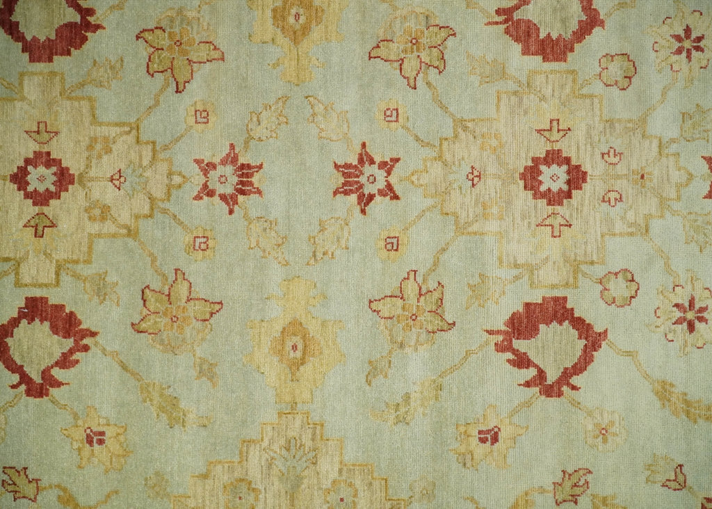 8x10 Fine Hand Knotted Beige and Rust Traditional Vintage Persian Antique Wool Rug