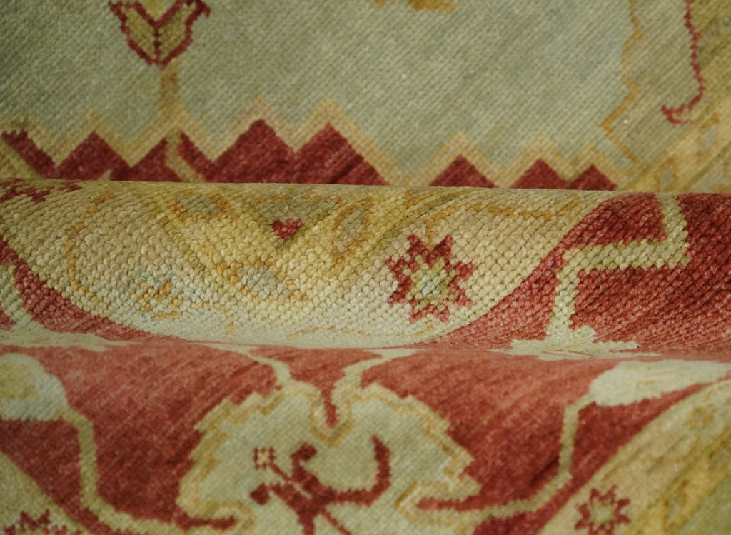 8x10 Fine Hand Knotted Beige and Rust Traditional Vintage Persian Antique Wool Rug