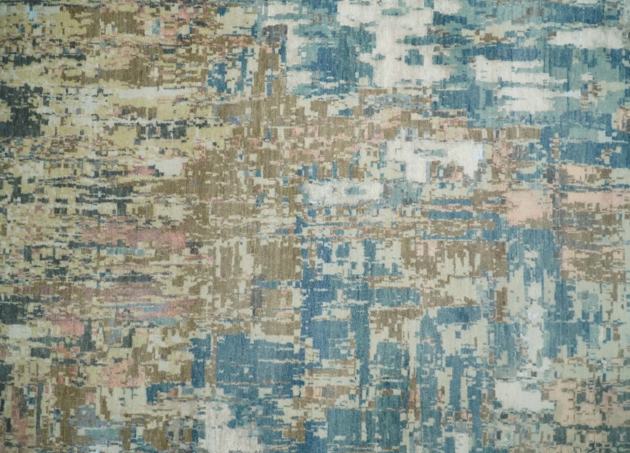 9x12 Fine Hand Knotted Brown Multicolor Modern Abstract Wool Area Rug