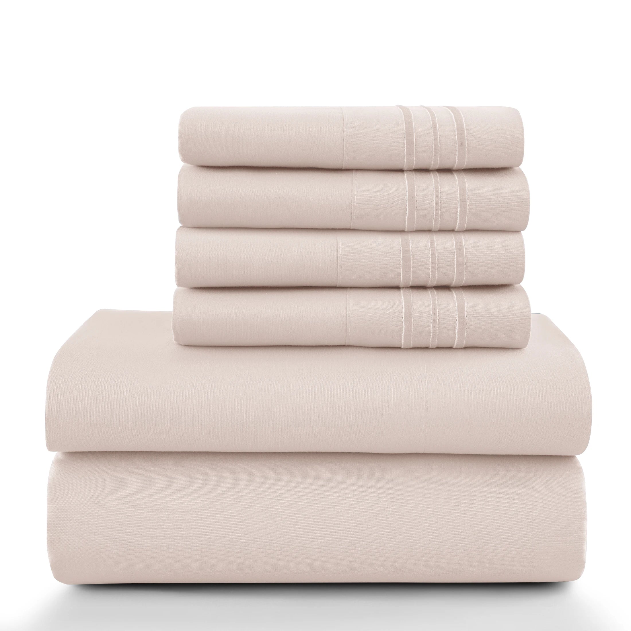 6Pc Brushed Microfiber Solid Sheet Set