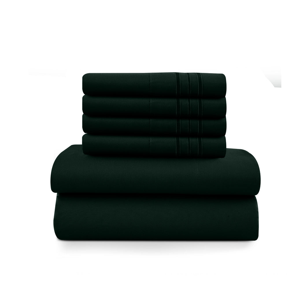 6Pc Brushed Microfiber Solid Sheet Set