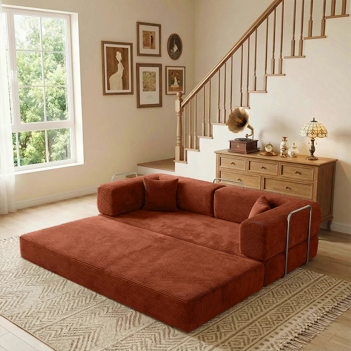 Queen Size Futon Sofa Bed 79" Convertible Couch