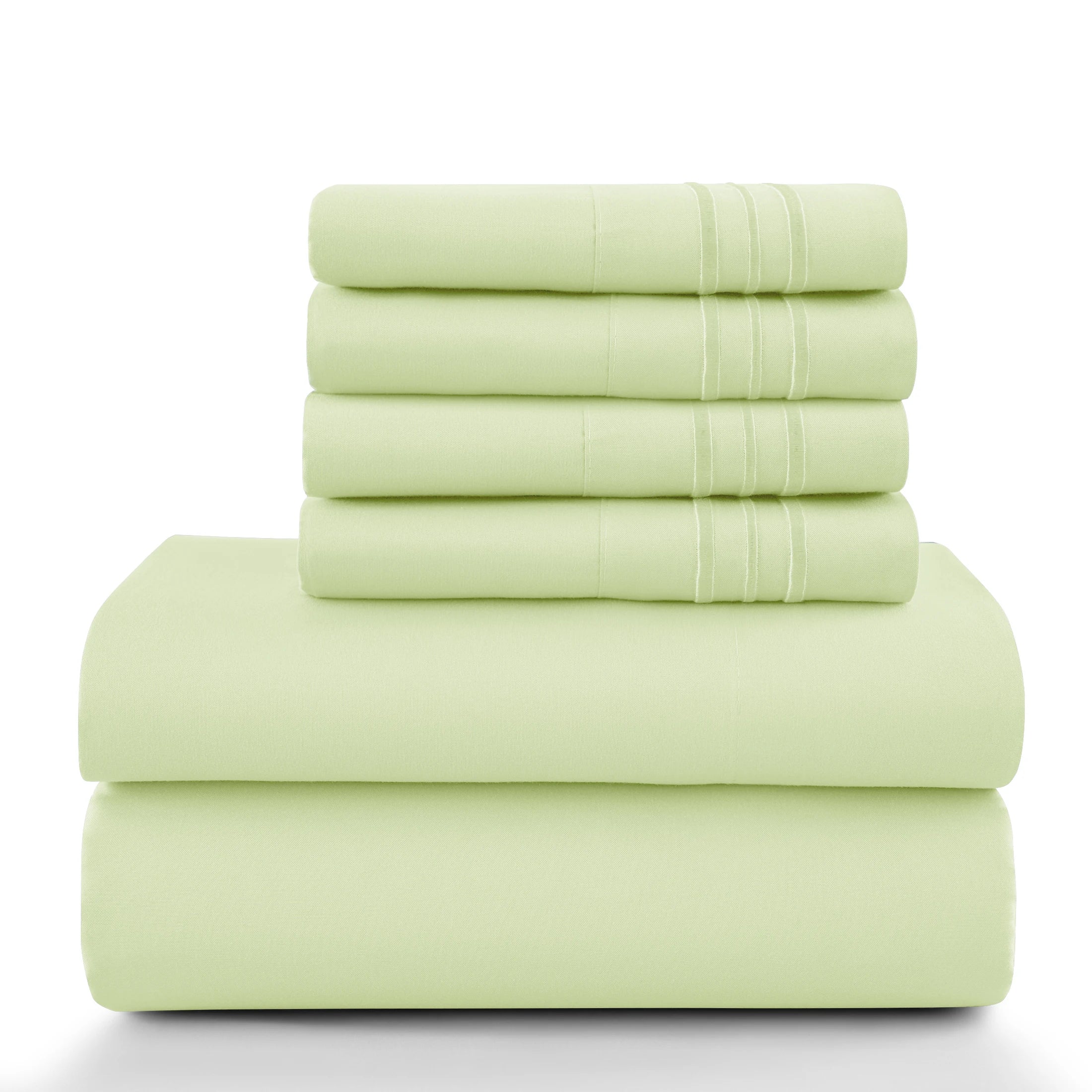 6Pc Brushed Microfiber Solid Sheet Set