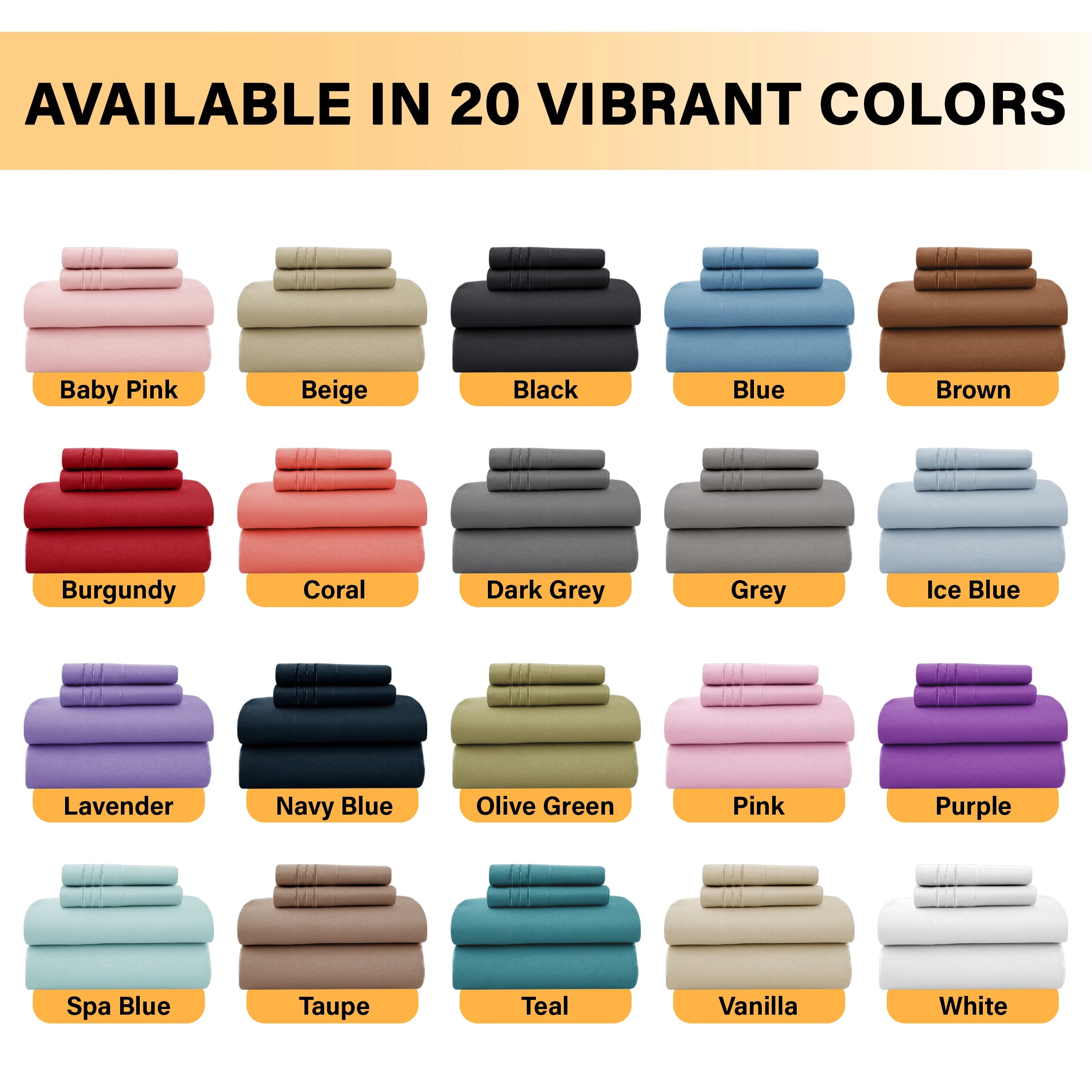 6Pc Brushed Microfiber Solid Sheet Set