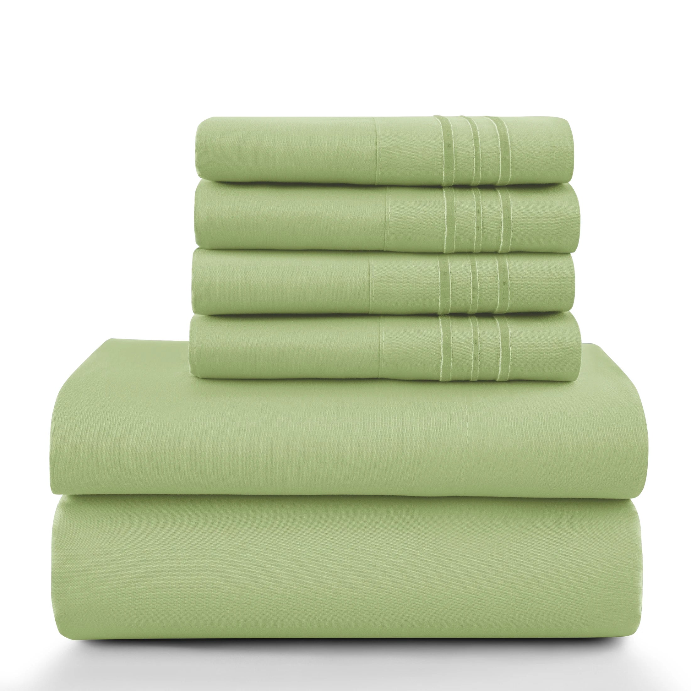 6Pc Brushed Microfiber Solid Sheet Set