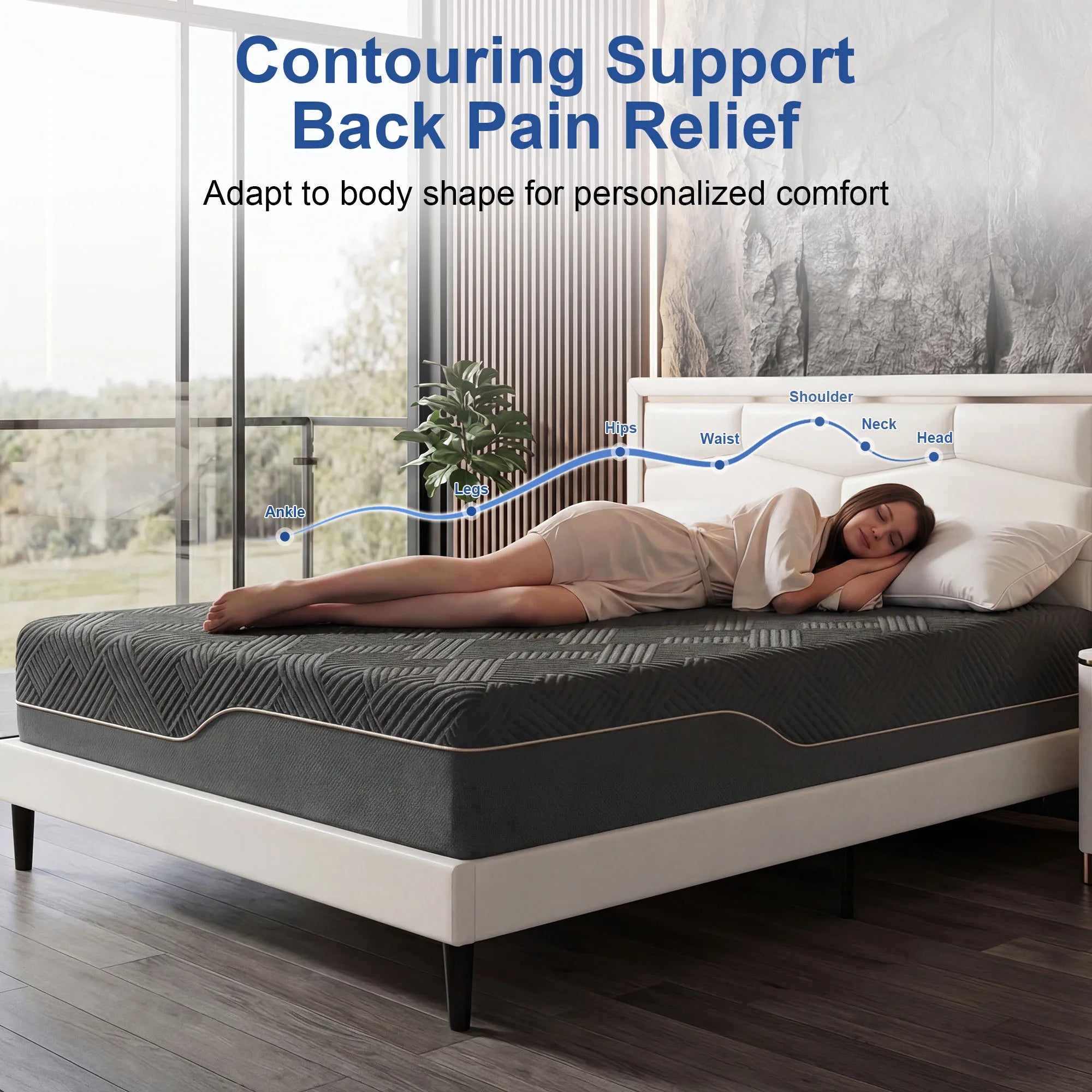 14/12 Inch Extra Firm Queen /King Size Memory Foam Mattress