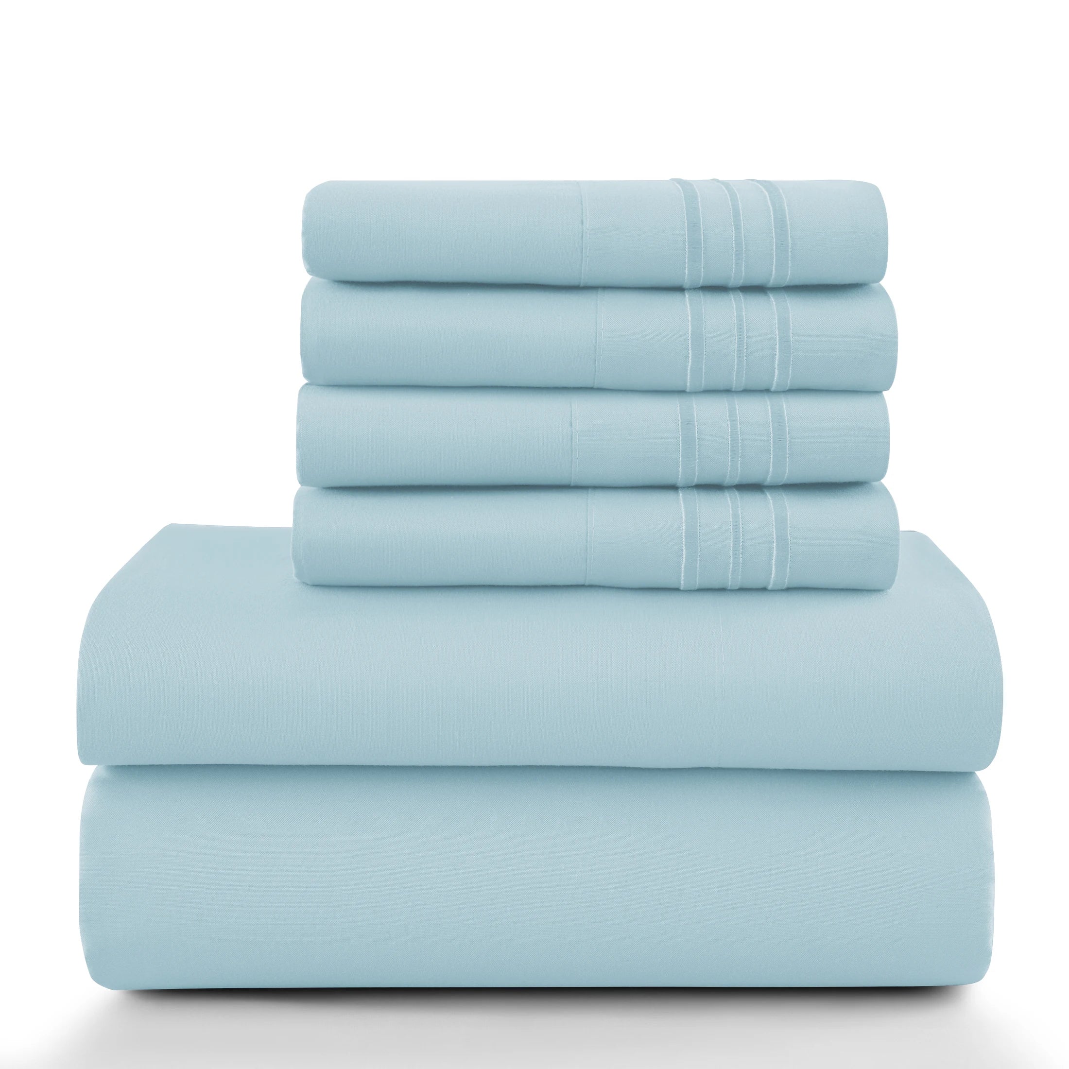 6Pc Brushed Microfiber Solid Sheet Set