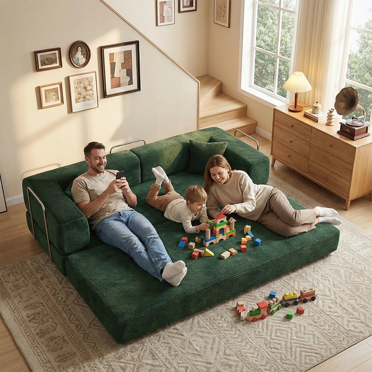 Queen Size Futon Sofa Bed 79" Convertible Couch