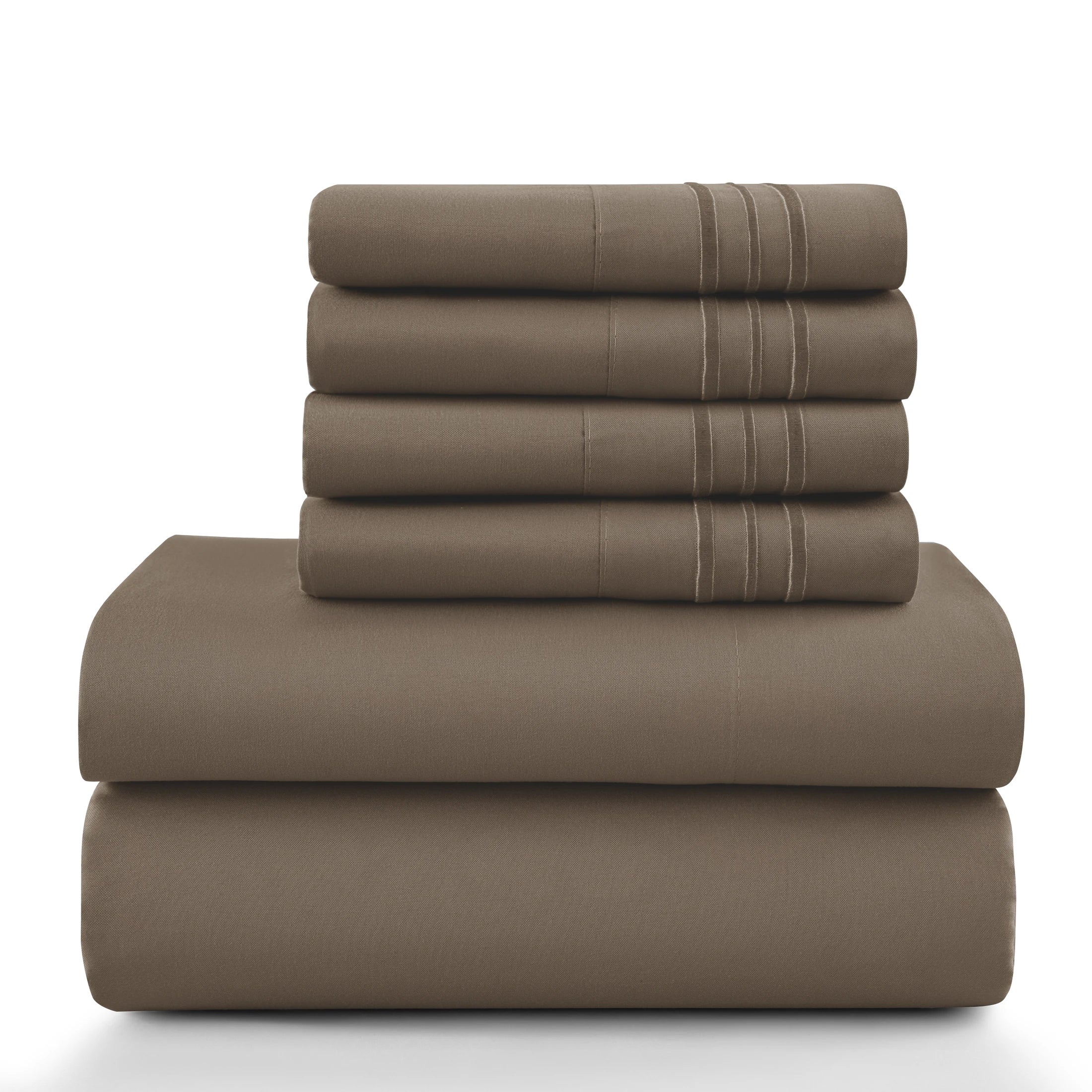 6Pc Brushed Microfiber Solid Sheet Set