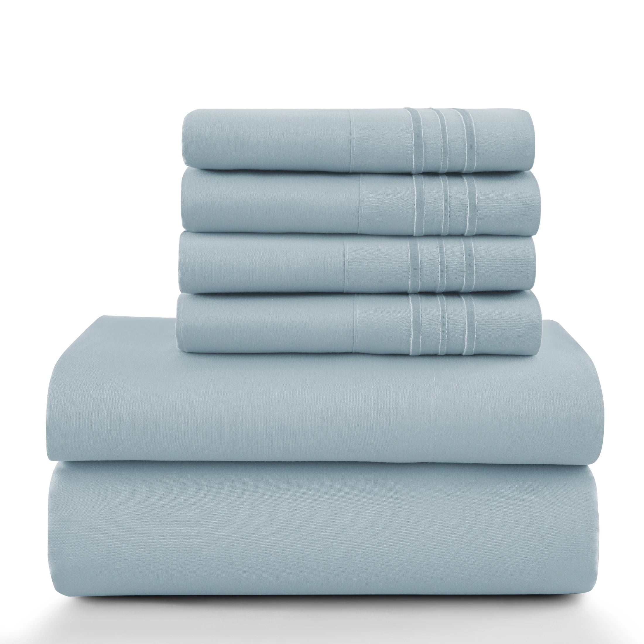 6Pc Brushed Microfiber Solid Sheet Set