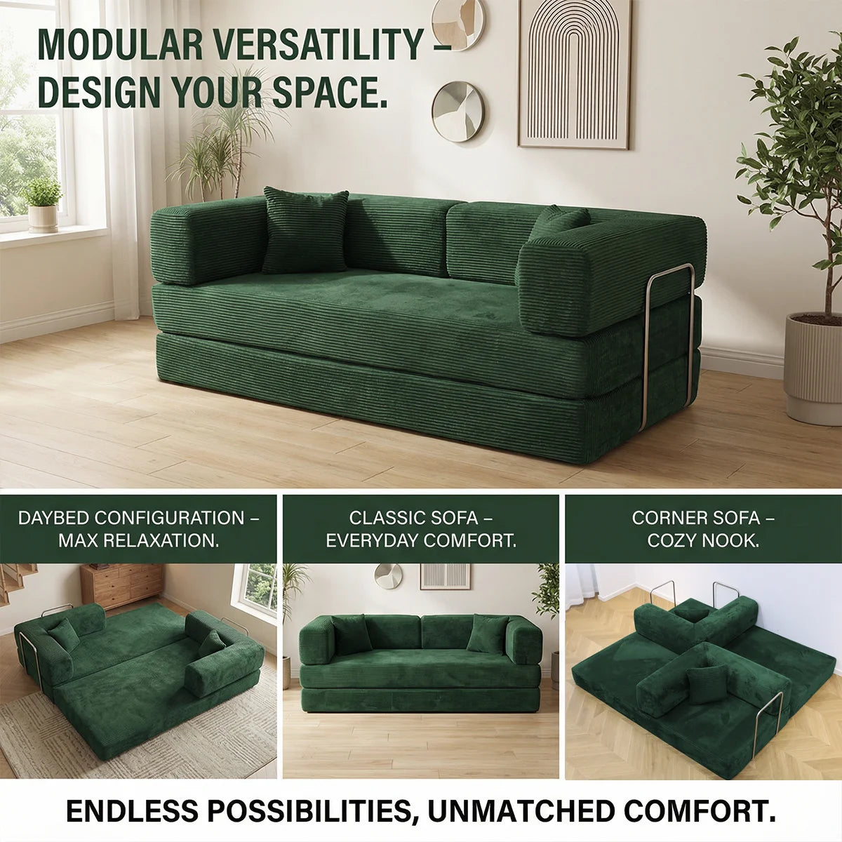 Queen Size Futon Sofa Bed 79" Convertible Couch