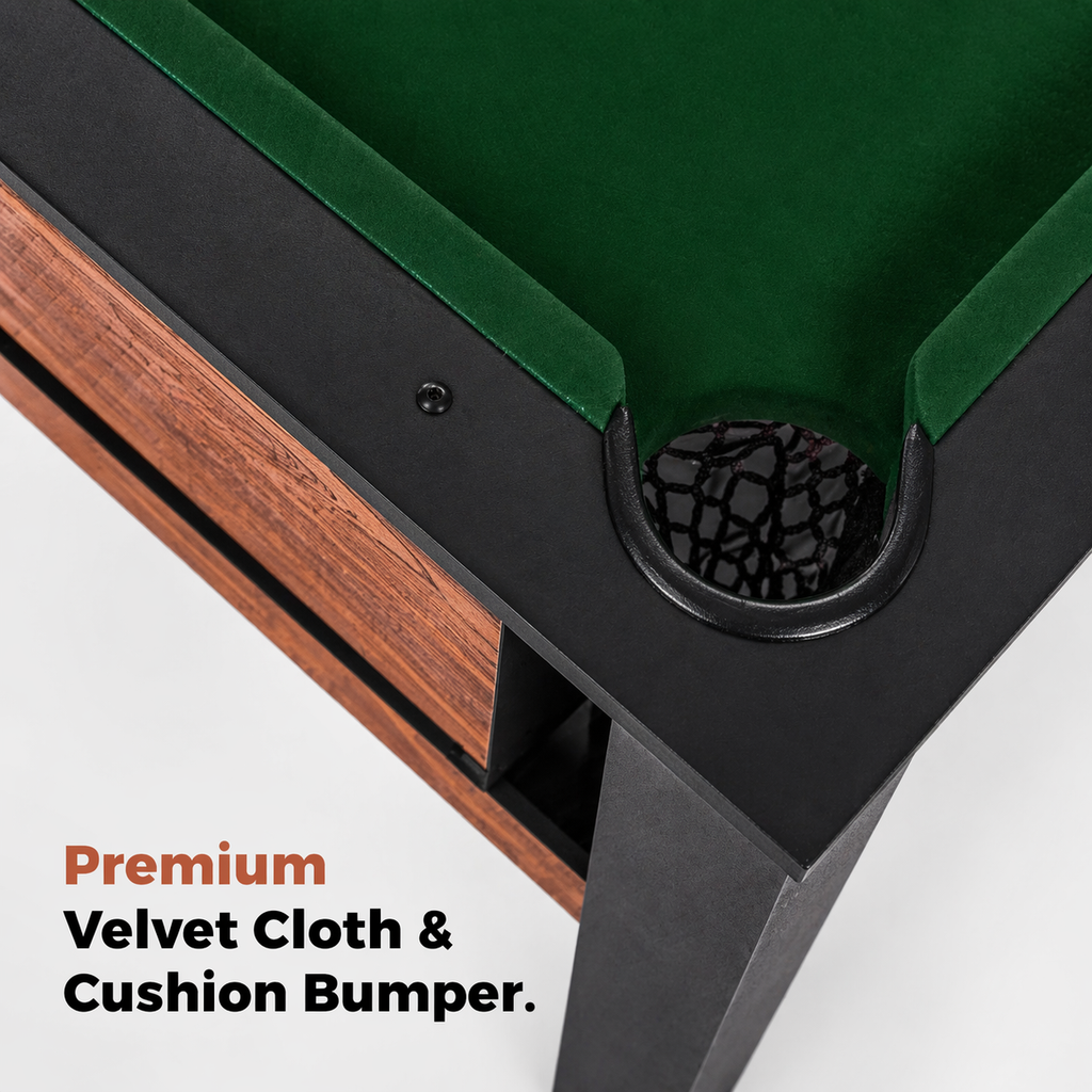 2-in-1 Full Size Foosball and Pool Combo Table with Legs-Black & Brown