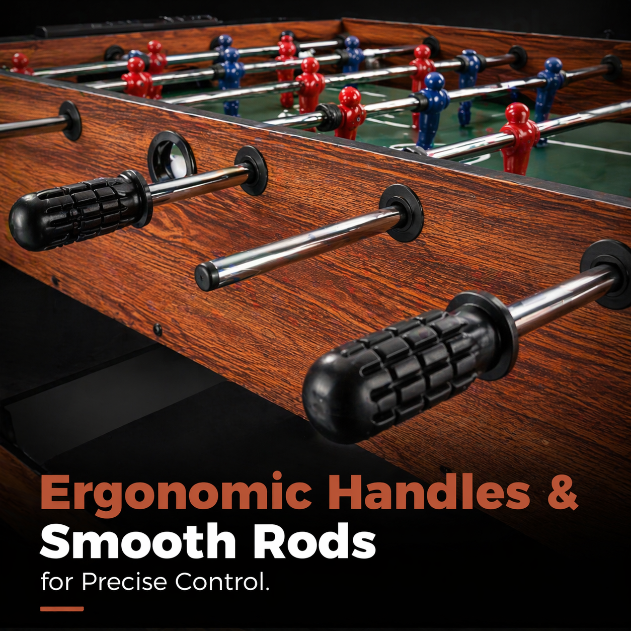 2-in-1 Full Size Foosball and Pool Combo Table with Legs-Black & Brown