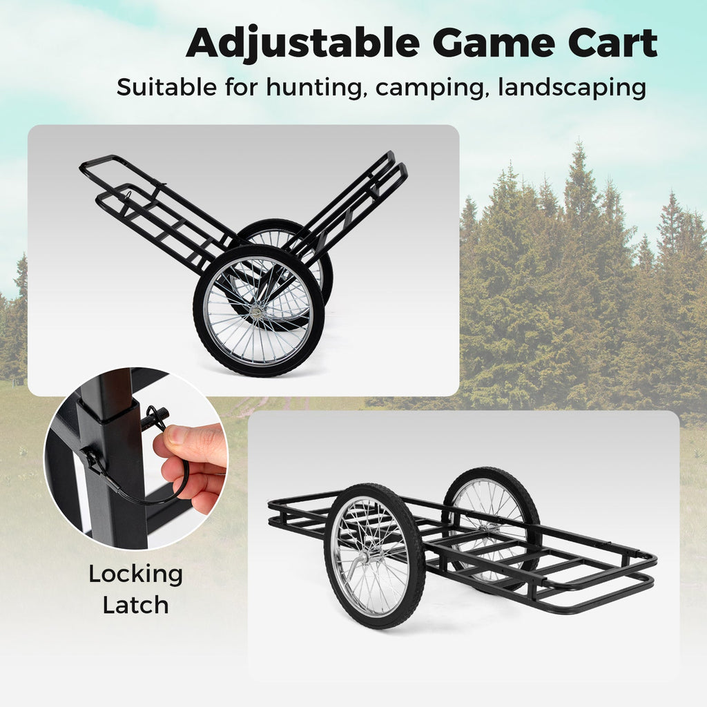Double-Layer Deer Cart with 20 Inch Rubber Wheels
