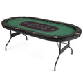 Foldable 10-Player Poker Table with LED Lights and USB Ports Ideal for Texas Casino