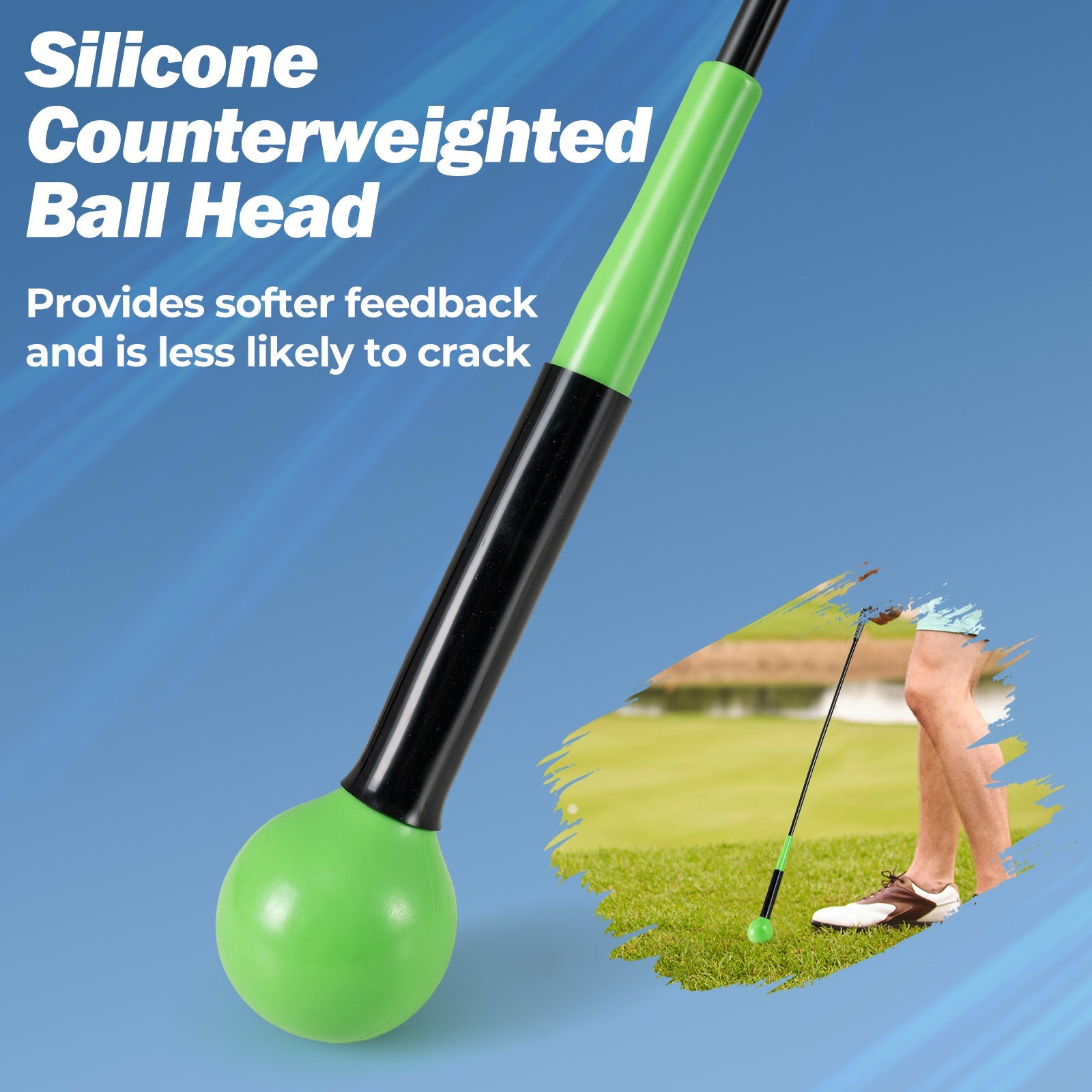Golf Swing Trainer Aid 47inch/40inch/31.5inch Warm-up Practice Stick with Weighted Head for Grip