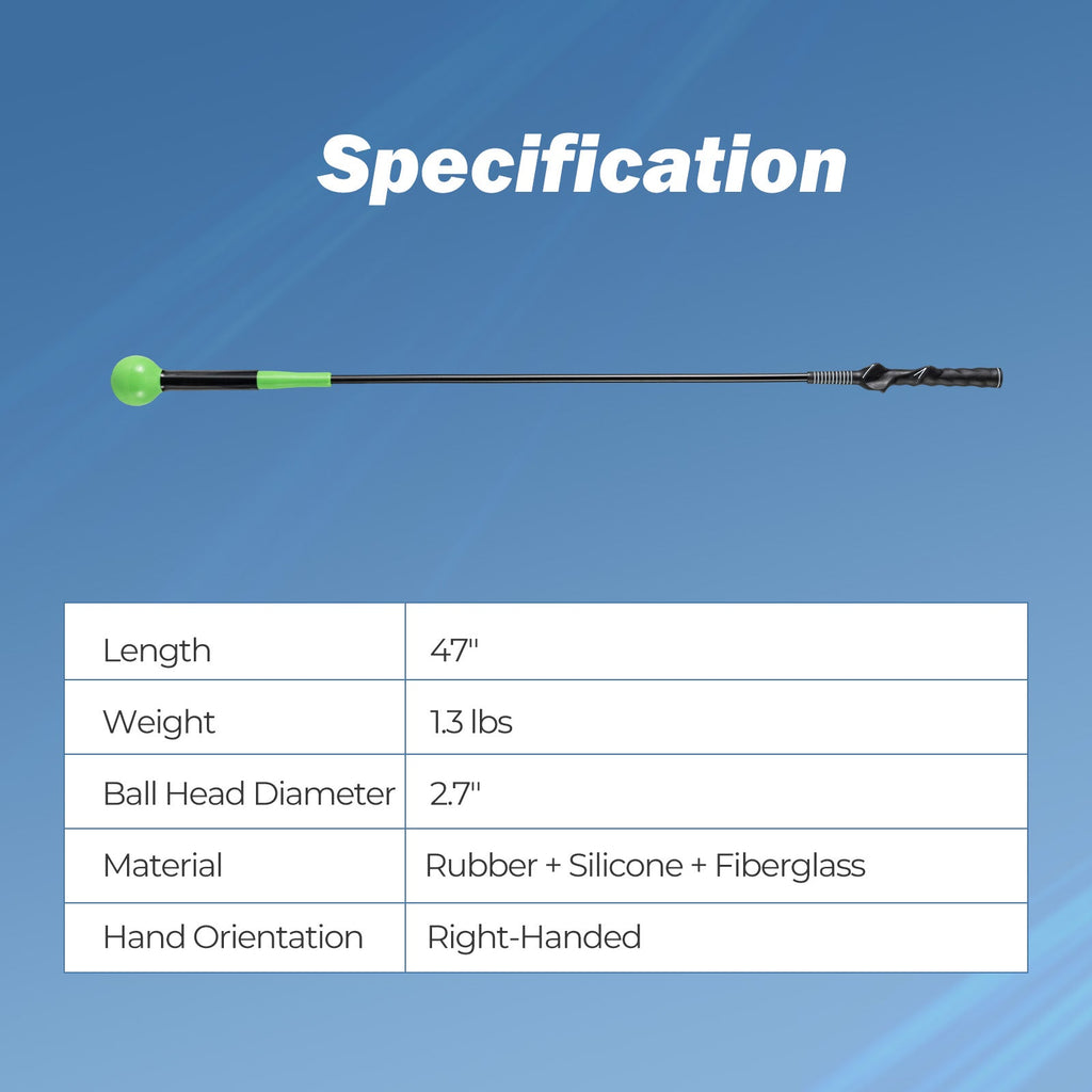Golf Swing Trainer Aid 47inch/40inch/31.5inch Warm-up Practice Stick with Weighted Head for Grip