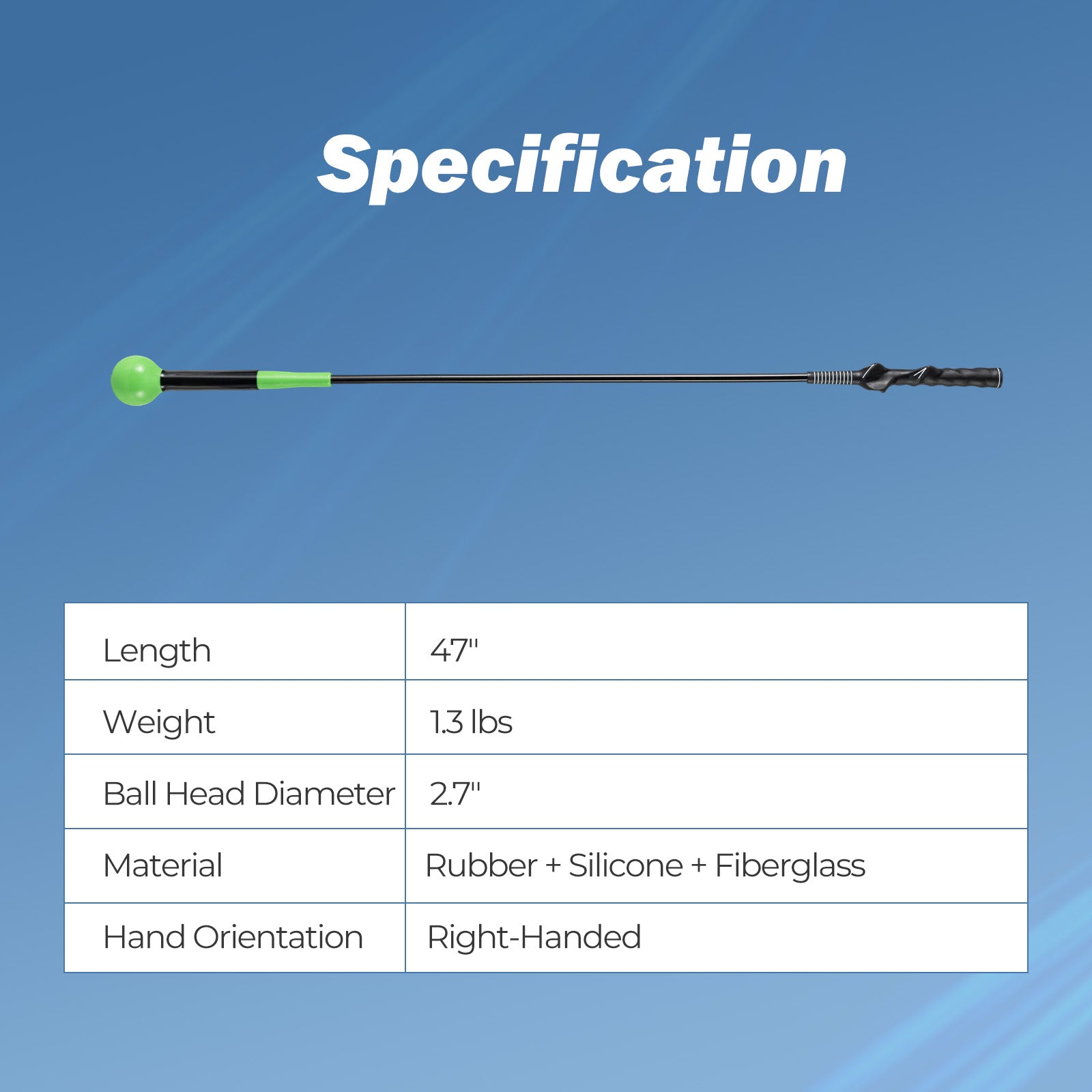Golf Swing Trainer Aid 47inch/40inch/31.5inch Warm-up Practice Stick with Weighted Head for Grip
