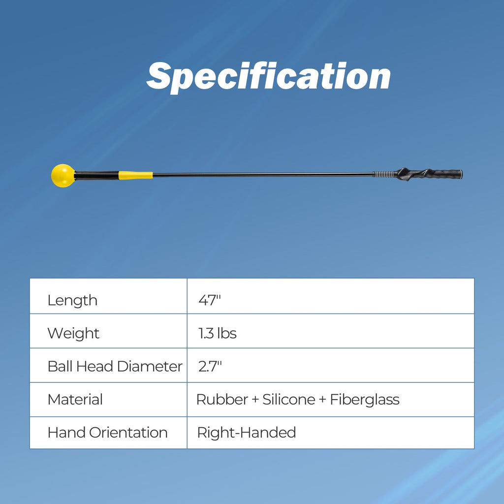 Golf Swing Trainer Aid 47inch/40inch/31.5inch Warm-up Practice Stick with Weighted Head for Grip