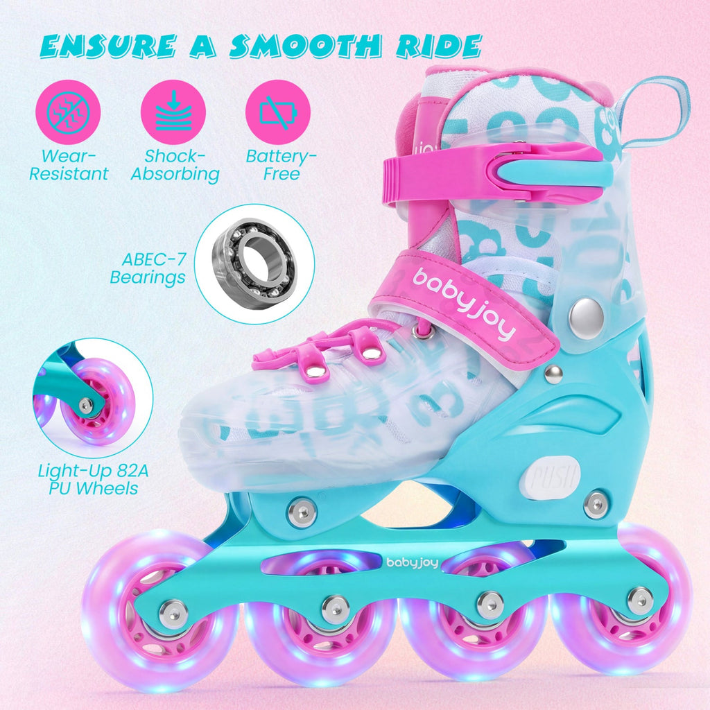Kids Inline Skates with Light Up Wheels for Beginners Ages 9-14