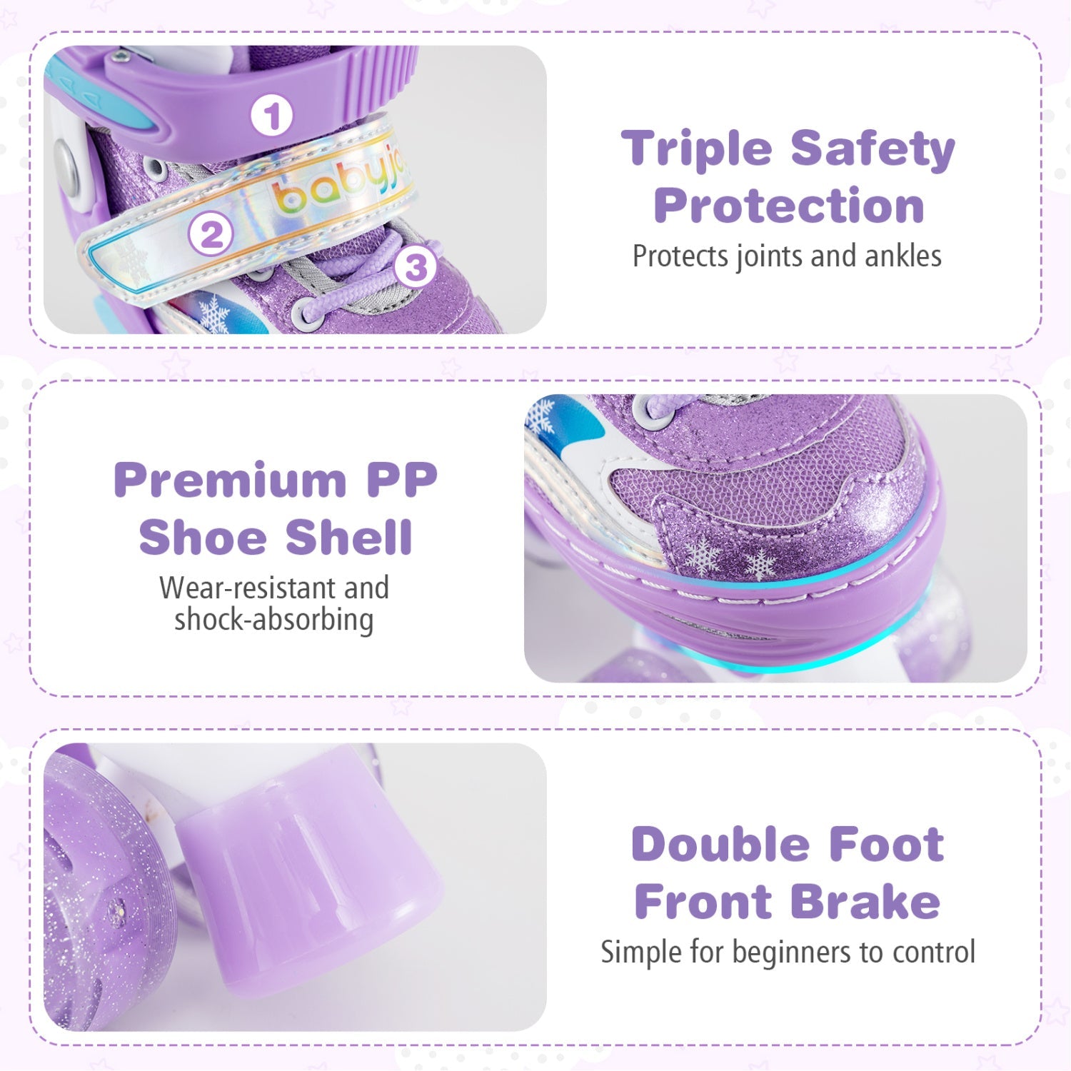Kids Roller Skates 4 Sizes Adjustable with Light-up Wheels for Toddler Aged 5-7 (S)